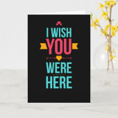 Ik wou dat je hier was lief harten kaart (Gele Bloem)