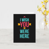 Ik wou dat je hier was lief hartjes kaart (Gele Bloem)