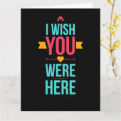 Ik wou dat je hier was, liefdesharten kaart (Gele Bloem)