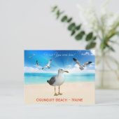 Ik wou dat je hier was! Ogunstoppen Beach, Maine Briefkaart (Staand voorkant)