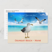 Ik wou dat je hier was! Ogunstoppen Beach, Maine Briefkaart (Voorkant / Achterkant)