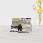 Ik wou dat je hier was op Park Bench Note Card Kaart (Gele Bloem)