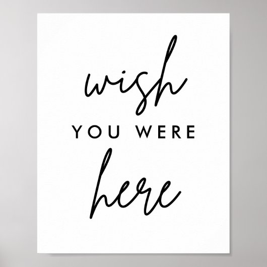 Ik wou dat je hier was voor de moderne huwelijkshe poster (Voorkant)