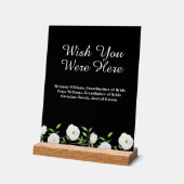 Ik wou dat je hier was Witte Bloemen bruiloft Memo Acryl Bord (Hoek)