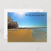 Ik wou dat je hier was! zandige briefkaart (Voorkant / Achterkant)