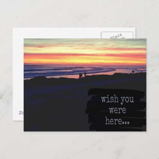 Ik wou dat je hier was, zonsonderend briefkaart (Voorkant / Achterkant)