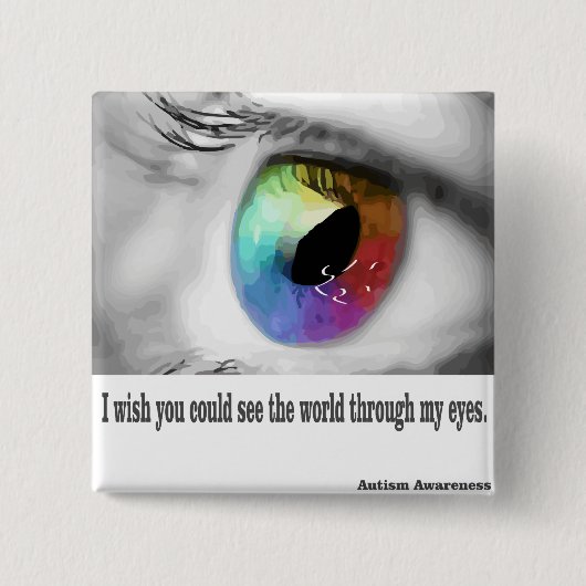 Ik wou dat je kon zien vierkante button 5,1 cm (Voorkant)