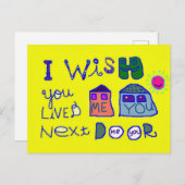 Ik wou dat je naast de deur woonde briefkaart (Voorkant / Achterkant)