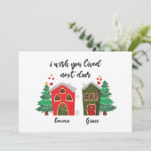 Ik wou dat je naast me woonde | Kerst beste vriend Feestdagenkaart (Staand voorkant)