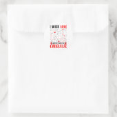 Ik wou dat liefde net zo simpel was als wiskunde l ronde sticker (Tas)