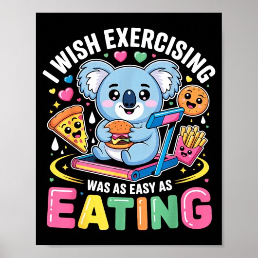 Ik wou dat sporten net zo makkelijk was als grappi poster (Voorkant)