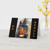 IK WOU DAT WE DIT "IN PERSOON" HALLOWEEN KONDEN ZE KAART (Gele Bloem)