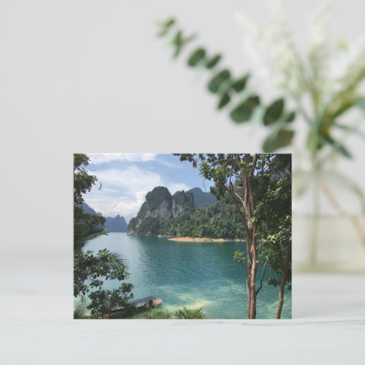 Ik wou dat we hier waren! Uit Thailand. Briefkaart (Staand voorkant)