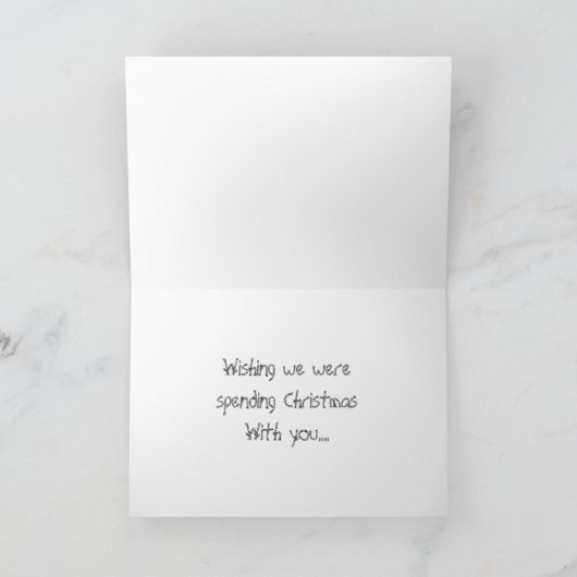 Ik wou dat we Kerstmis met jullie doorbrachten. Feestdagen Kaart (Binnen)