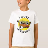 Ik Wove Wok en Woll Funny Chinese Wok Pun T-shirt (Voorkant)
