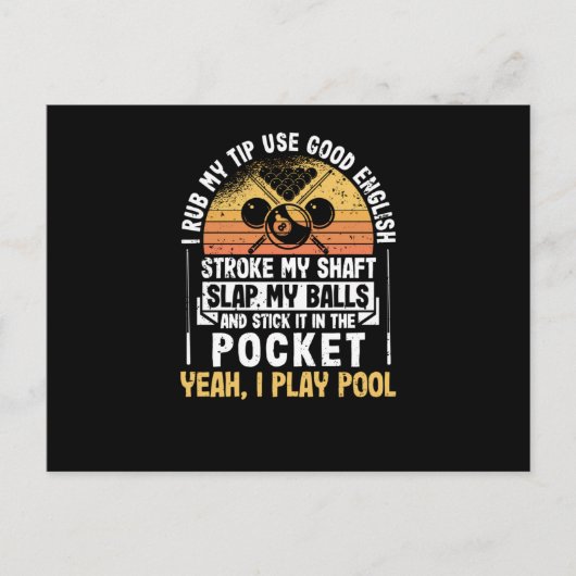 Ik wrijf mijn beste grappige poosalspeler miljarda briefkaart (Voorkant)
