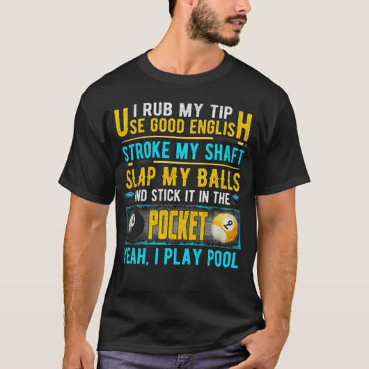 Ik wrijf mijn tip goed Engels 8-bits ballardspool T-shirt (Voorkant)