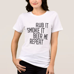Ik wrijf mijn vlees bbq roker grillmaster bier me Tri-Blend shirt