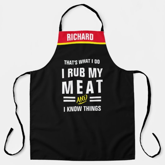 Ik Wrijf Mijn Vlees Schort - Grappig BBQ Grill Ges (Voorkant)