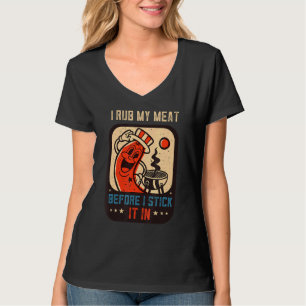 Ik wrijf mijn vlees voordat ik het in het koken va t-shirt