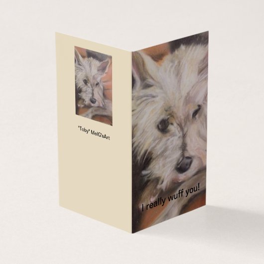 Ik Wuff Jou! Westie Verjaardagskaart Kaart (Buitenkant)