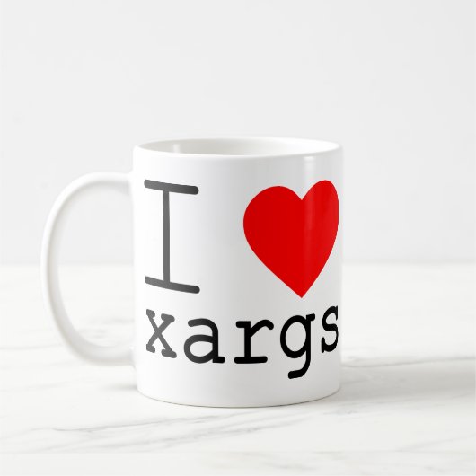 Ik ❤️ xargs koffiemok (Links)
