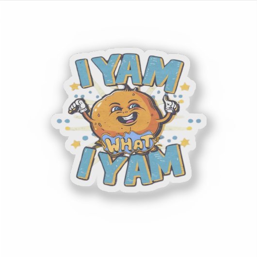Ik Yam Wat Ik Yam Classic Design Voor Thanksgiving Sticker (Voorkant)