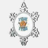 Ik Yam Wat Ik Yam Classic Design Voor Thanksgiving Tin Sneeuwvlok Ornament (Rechts)