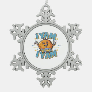 Ik Yam Wat Ik Yam Classic Design Voor Thanksgiving Tin Sneeuwvlok Ornament