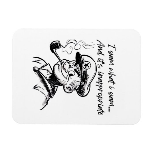 Ik yam wat ik yam en ongepaste klassieke luiaard D Magneet (Horizontaal)