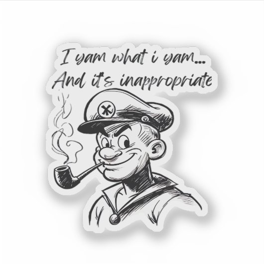 Ik yam wat ik yam en ongepaste klassieke luiaard D Sticker (Voorkant)