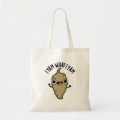 Ik Yam wat ik Yam Funny Veggie Pun Tote Bag (Voorkant)