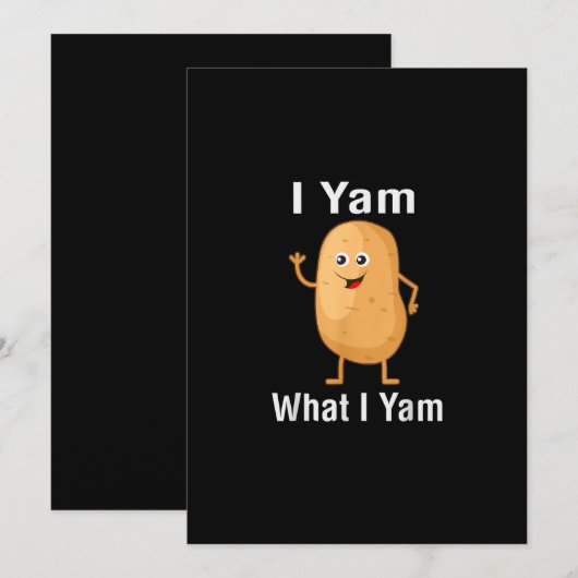 Ik Yam Wat Ik Yam Grappige Thanksgiving Aardappel  Feestdagenkaart (Voorkant / Achterkant)