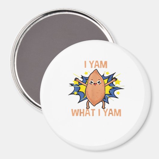 Ik Yam Wat Ik Yam Grappige Zoete Aardappel Thanksg Magneet (Voorkant / Achterkant)