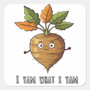 Ik Yam Wat Ik Yam Schattigee en gezellige Autumn D Vierkante Sticker
