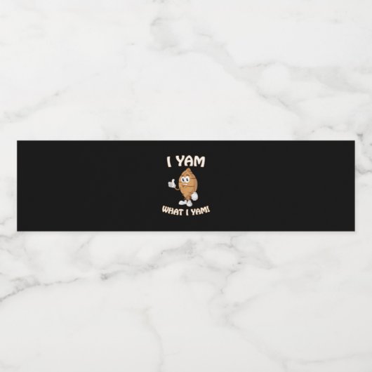 Ik Yam Wat Ik Yam Shirt Grappige Thanksgiving Voed Waterfles Etiket (Enkel label)