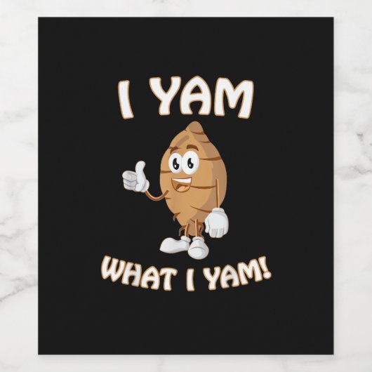 Ik Yam Wat Ik Yam Shirt Grappige Thanksgiving Voed Wijn Etiket (Enkel label)