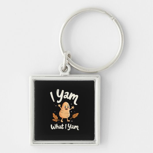 Ik Yam Wat ik Yam Sweet Potatoes Thanksgiving Fami Sleutelhanger (Voorkant)