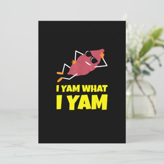 Ik Yam Wat Ik Yam Zoete Aardappel Thanksgiving Lui Feestdagenkaart (Staand voorkant)