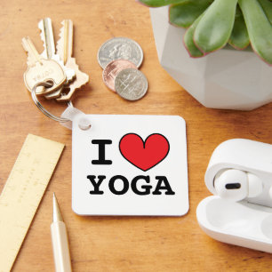 Ik ❤ YOGA aangepaste sleutelhanger cadeau met rode