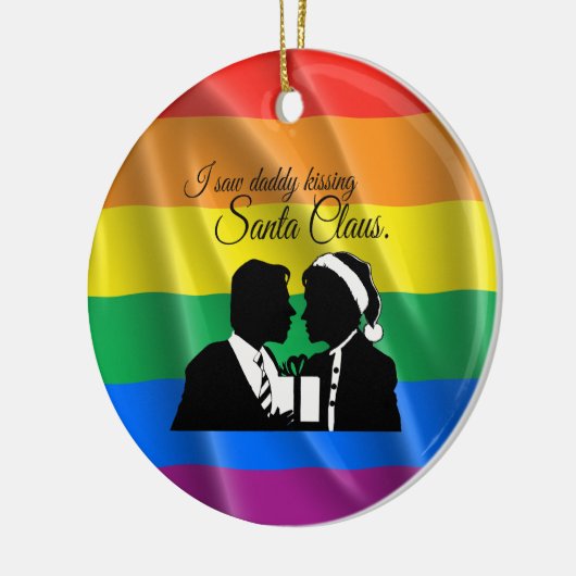 IK ZAG DADDY KISSING SANTA CLAUS -.png Keramisch Ornament (Links)