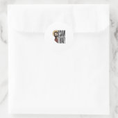 Ik zag dat grappige religieuze gluur Grafisch ontw Ronde Sticker (Tas)
