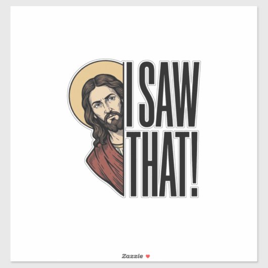 Ik zag dat grappige religieuze gluur Grafisch ontw Sticker (Vel)