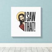 Ik zag dat grappige religieuze gluurder grafisch o canvas afdruk (Insitu (Houten vloer))