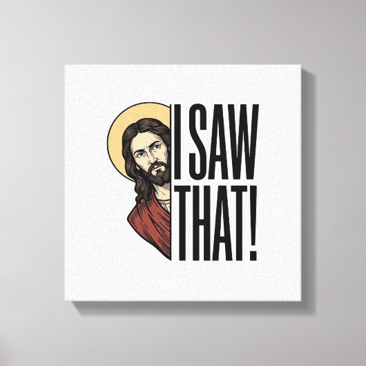 Ik zag dat grappige religieuze gluurder grafisch o canvas afdruk (Voorkant)