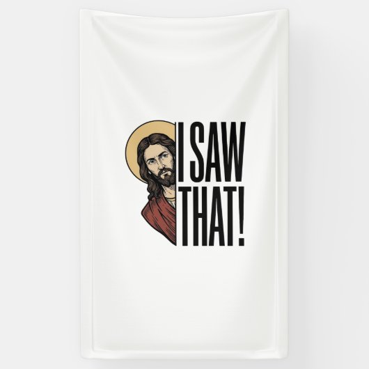 Ik zag dat grappige religieuze gluurder grafisch o spandoek (Verticaal)