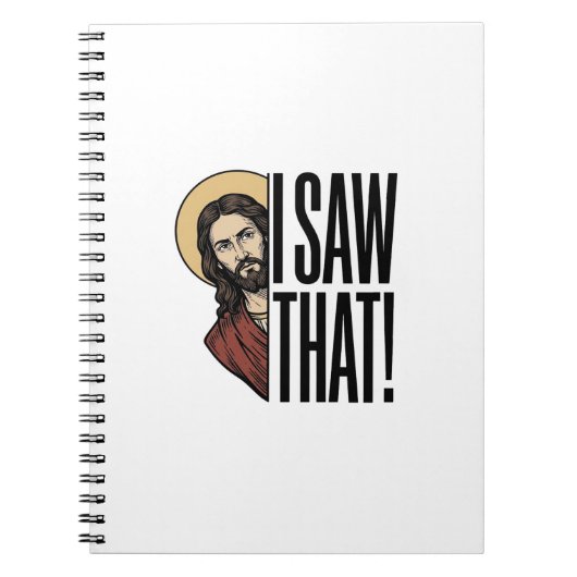 Ik zag dat grappige religieuze loer grafisch ontwe notitieboek (Voorkant)