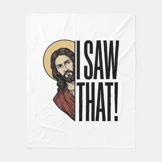 Ik zag dat grappige religieuze peek grafisch ontwe fleece deken (Voorkant)