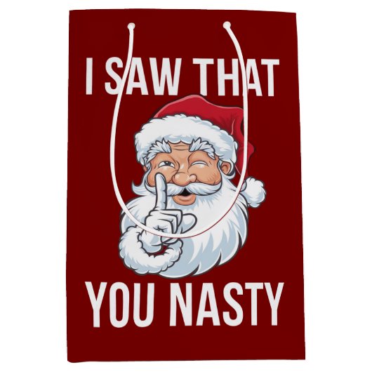 Ik zag dat je een akelige grappige kerst hebt medium cadeauzakje (Voorkant)