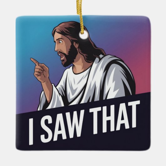 Ik zag dat Jezus Keramisch Ornament (Voorkant)